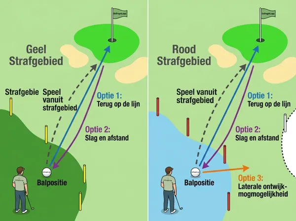 Strafgebieden: Gele en Rode Palen (Regel 17)
