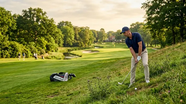 Illustratie bij golfregel 8: Pas je aan de golfbaan aan
